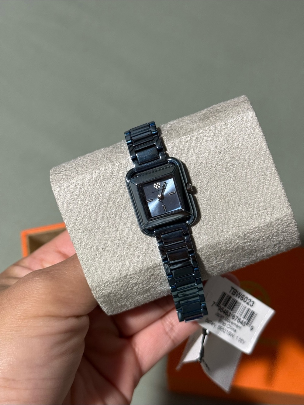 Tory Burch Square Bracelet Watch in Deep Navy Metallic